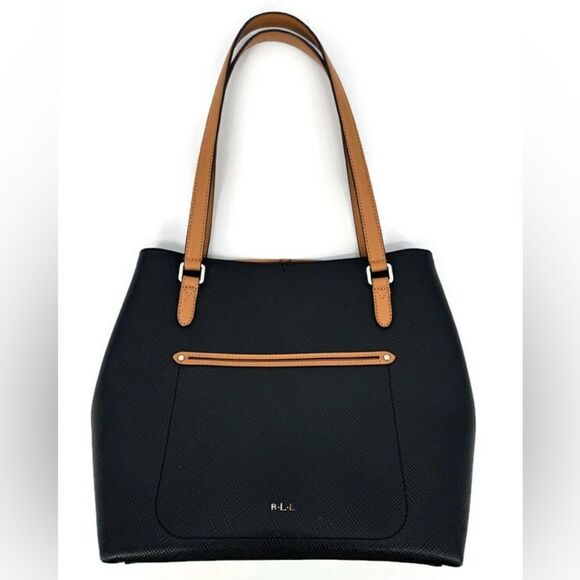 Ralph Lauren Lindley Alissa Tote Medium‎ Bag Black - Picture 1 of 8